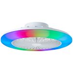 Brilliant Salerno Ventilatore Da Soffitto Plastica Metallo Bianca 36W 4700lm - 830-865 CCT+RGB | 485mm - Telecomando Dimmerabile