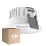 Confezione Multipack 10x Ledvance LED  SPOT FIX Aluminium  8W 680lm 36D - 930 Luce Calda -  | Ritaglio 68mm - IP44 - Miglior Resa Cromatica -  Dimmerabile
