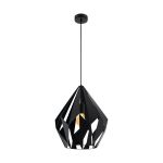 Eglo Luce Pendente Carlton 5 Acciaio Nero | IP20 - Adatto per 1x E27 