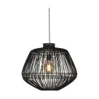 Good&Mojo Luce Pendente Madagascar Rattan Nero | Adatto per 1x E27 